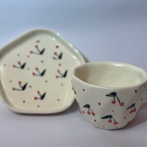 Cherry Cup and Plate