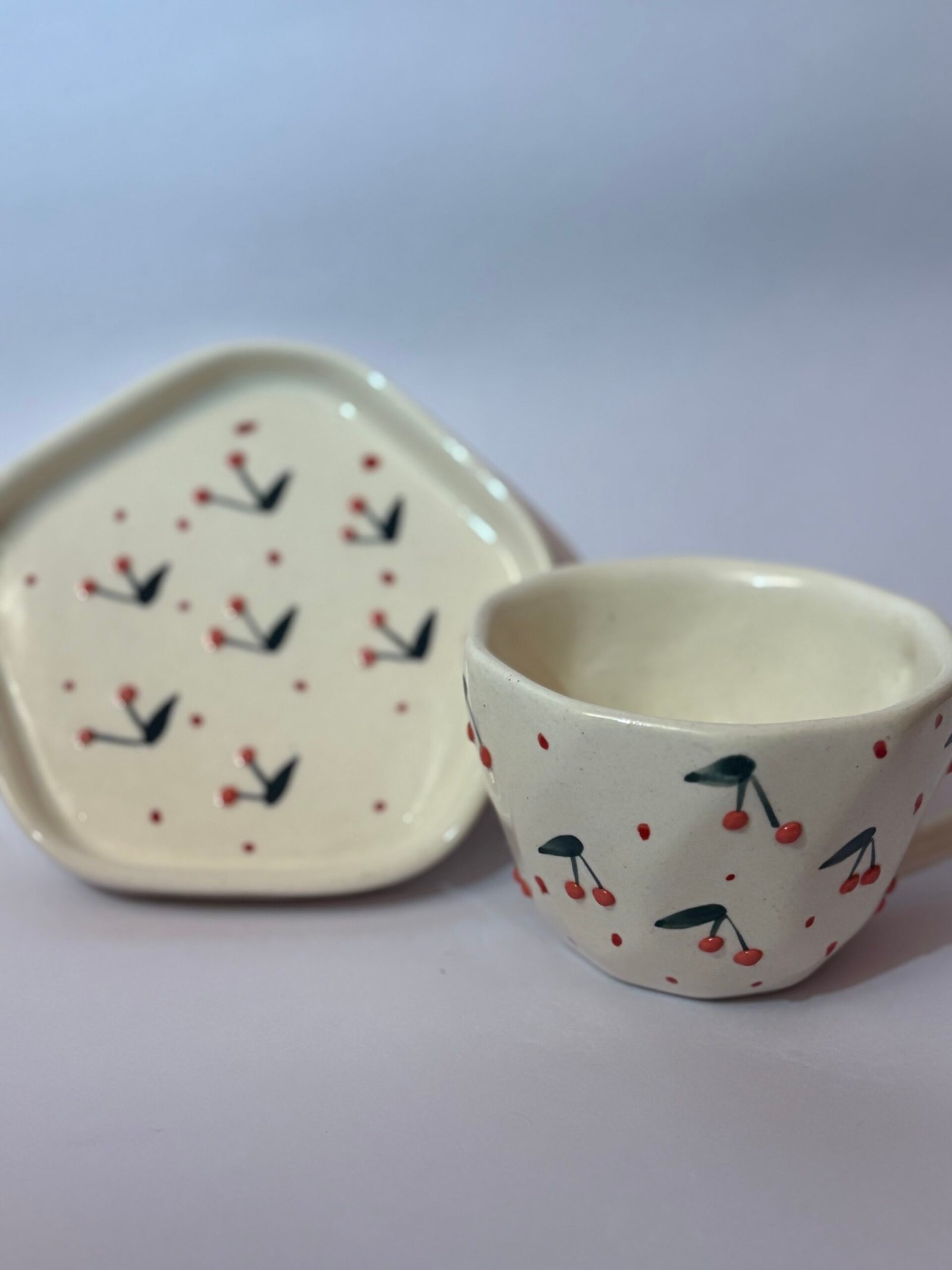 Cherry Cup and Plate
